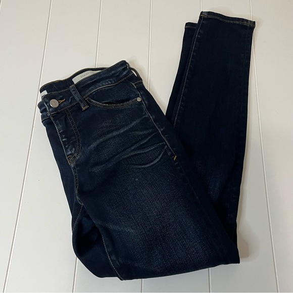 Pilcro and the Letterpress ‘Script’ Mid Rise Dark Wash Skinny Jeans Sz 26 - Picture 1 of 8